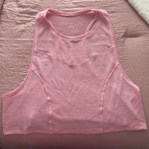 Pink lululemon crop.